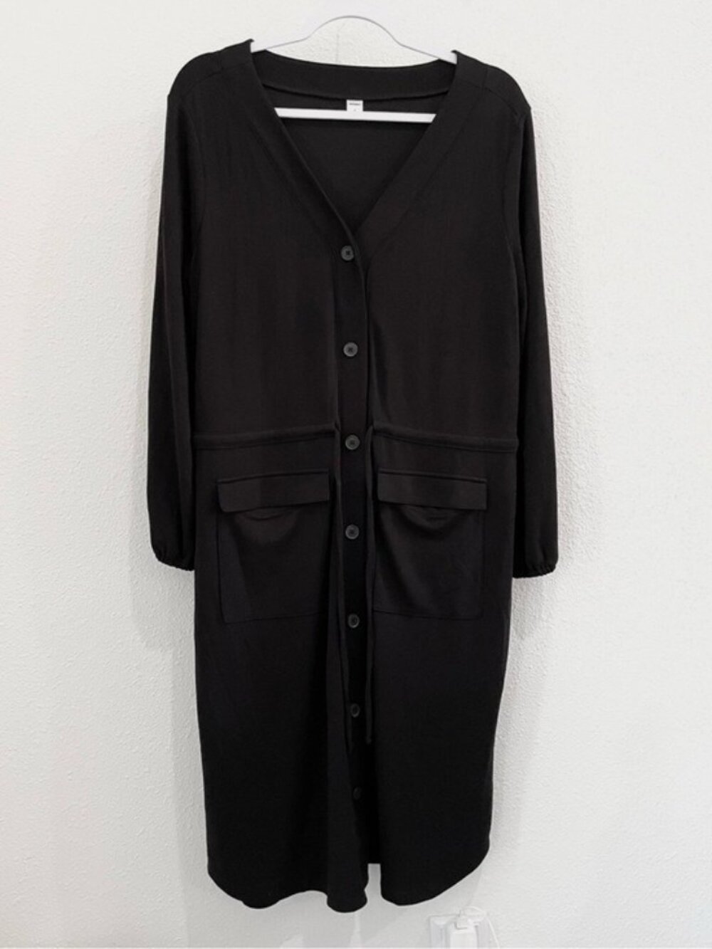Old Navy Ponte Knit Utility Dress Black Casual Pockets Everyday Neitral